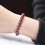 6-8mm Garnet Beads Bracelet Red Yoga Meditation Jewelry
