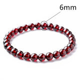 6-8mm Garnet Beads Bracelet Red Yoga Meditation Jewelry