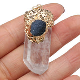 Natural Stone Crystal Cluster Bead Pendant Charms