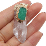 Natural Stone Crystal Cluster Bead Pendant Charms