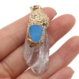Natural Stone Crystal Cluster Bead Pendant Charms