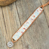 Opal Tube Chakra Bracelet Leather Wrap Couples Bracelets