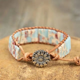 Opal Tube Chakra Bracelet Leather Wrap Couples Bracelets