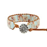 Opal Tube Chakra Bracelet Leather Wrap Couples Bracelets
