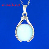 Natural Stone Hands Ball Bead Pendants Pendulum Silver Plated Charms Amulet