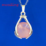 Natural Stone Hands Ball Bead Pendants Pendulum Silver Plated Charms Amulet