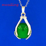 Natural Stone Hands Ball Bead Pendants Pendulum Silver Plated Charms Amulet