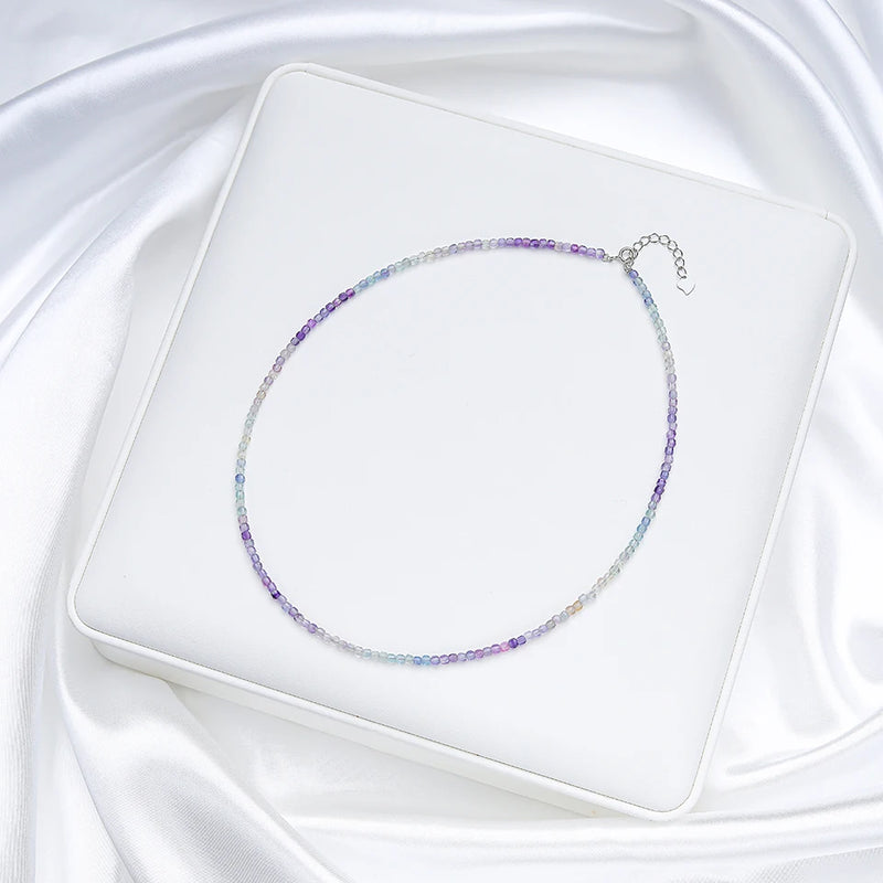 Spinel/Amethy Ketting 2.5MM 925 Sterling Silver Jewelry Choker for Femme