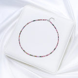 Spinel/Amethy Ketting 2.5MM 925 Sterling Silver Jewelry Choker for Femme