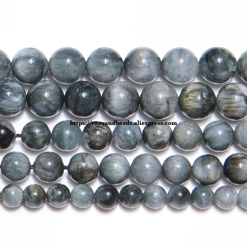 Hawk's Eye Round Loose Beads 6 8 10 MM for Jewelry Making