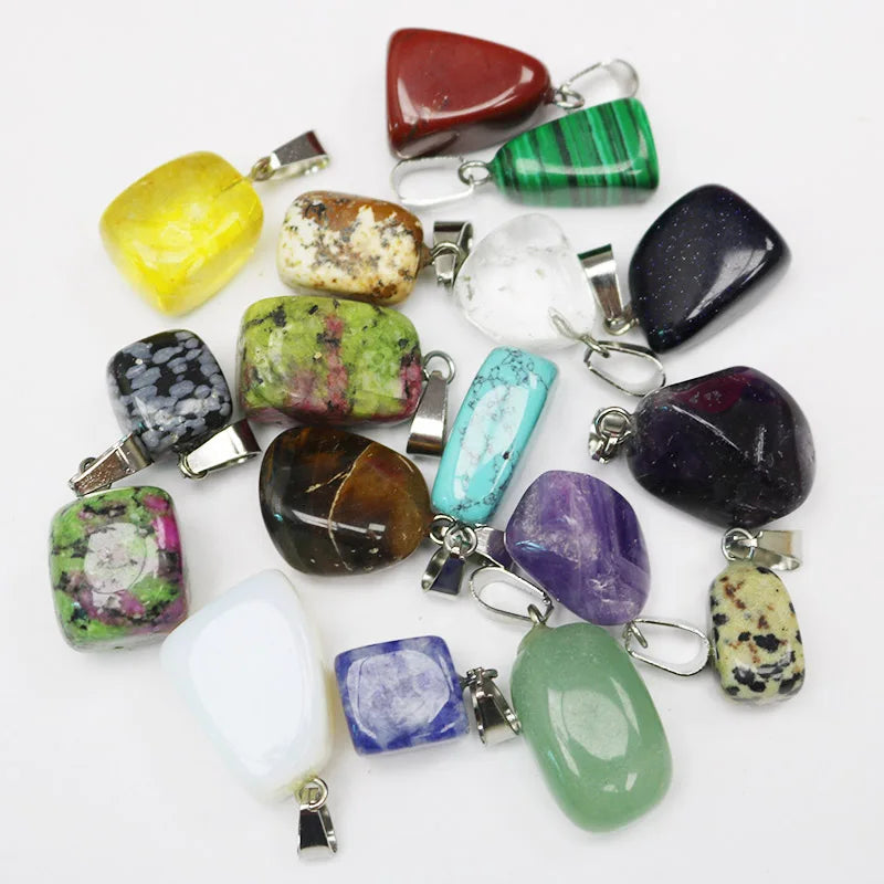 Natural Stone Healing Pendants Charms for Jewelry Making 50pcs/lot