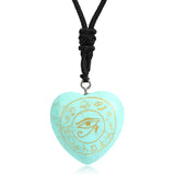 Egyptian Eye Of Horus Necklace Hand-Carved Natural Stone