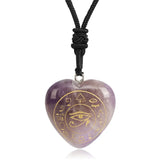 Egyptian Eye Of Horus Necklace Hand-Carved Natural Stone