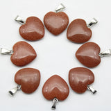 Natural Stone Heart Pendant Sandstone DIY Dangle Jewelry 20pcs/lot