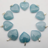 Natural Stone Heart Pendant Sandstone DIY Dangle Jewelry 20pcs/lot