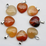 Natural Stone Heart Pendant Sandstone DIY Dangle Jewelry 20pcs/lot
