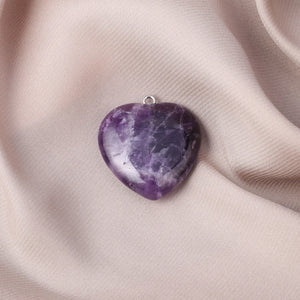 Natural Stone Heart Pendant Charms Amethysts Tiger Eye Pendant 30x30x10mm