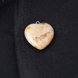 Natural Stone Heart Pendant Charms Amethysts Tiger Eye Pendant 30x30x10mm