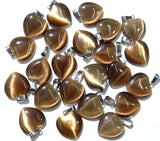 Natural Stone Heart Quartz Crystal Tiger Eye Opal Aventurine Cat eyes Pendants
