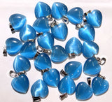 Natural Stone Heart Quartz Crystal Tiger Eye Opal Aventurine Cat eyes Pendants