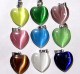 Natural Stone Heart Quartz Crystal Tiger Eye Opal Aventurine Cat eyes Pendants