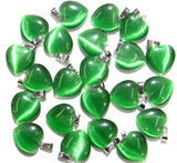 Natural Stone Heart Quartz Crystal Tiger Eye Opal Aventurine Cat eyes Pendants