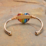 Heart Shaped Sea Sediment Reiki Chakra Bangle Bracelet