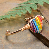 Heart Shaped Sea Sediment Reiki Chakra Bangle Bracelet