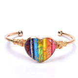 Heart Shaped Sea Sediment Reiki Chakra Bangle Bracelet