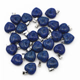 50Pcs Lapis Lazuli Heart Pendants for DIY Jewelry Making