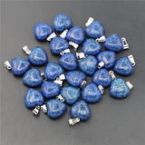 50Pcs Lapis Lazuli Heart Pendants for DIY Jewelry Making