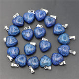 50Pcs Lapis Lazuli Heart Pendants for DIY Jewelry Making