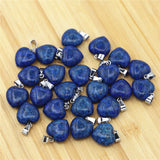 50Pcs Lapis Lazuli Heart Pendants for DIY Jewelry Making