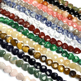 Heart Shape Faceted Natural Stone Beads for Jewelry Making DIY
