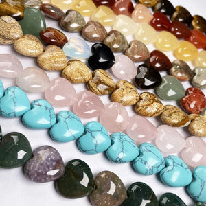 Natural Stone Heart Shape Beads for DIY Jewelry