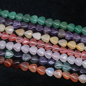Natural Stone Heart Loose Beads Crystal String Bead for Jewelry Making DIY 10mm