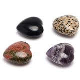 Natural Stone Heart-shaped 30mm Ornament Engraved Egypt Horus Eye Runes Symbol