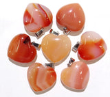 12pcs Natural Stone Heart-shaped Charms Pendants for DIY Jewelry Making
