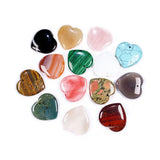Stone Hearts Shape Pendant Quartz Crystal Pendants & Necklace