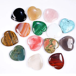 Stone Hearts Shape Pendant Quartz Crystal Pendants & Necklace