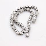 Hematite Beaded Hexagon Carved Beads 16''