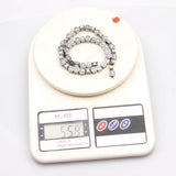Hematite Beaded Hexagon Carved Beads 16''