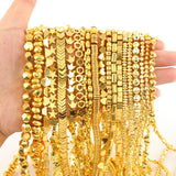 Hematite Stone Beads 18K Plating for DIY Bracelet