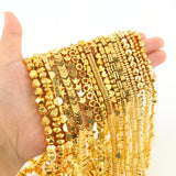 Hematite Stone Beads 18K Plating for DIY Bracelet