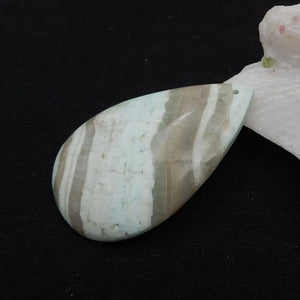 Hemimorphite Water Droplet Pendant Bead 57x37x7mm Natural Stone