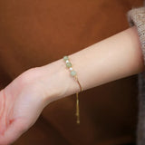 Natural Stone Hetian Jade Bead Bracelet Natural Pearl Woman Gemstone Jewelry