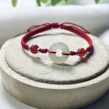 Hetian Jade Safe Buckle Hand Rope Bracelet Romantic Charm Jewelry