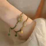 Vintage Hetian Jade Safe Buckle Bracelet National Tide Romantic Charm Jewelry