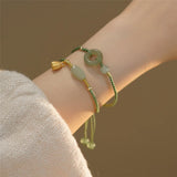 Vintage Hetian Jade Safe Buckle Bracelet National Tide Romantic Charm Jewelry