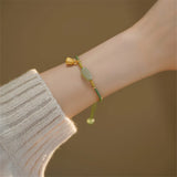 Vintage Hetian Jade Safe Buckle Bracelet National Tide Romantic Charm Jewelry